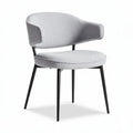 Chaise en tissu gris avec accoudoirs en métal 50 x 50 x 80cm