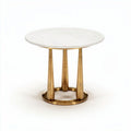 Table ronde en marbre blanc avec pieds en métal doré 60 x 60 x 75cm