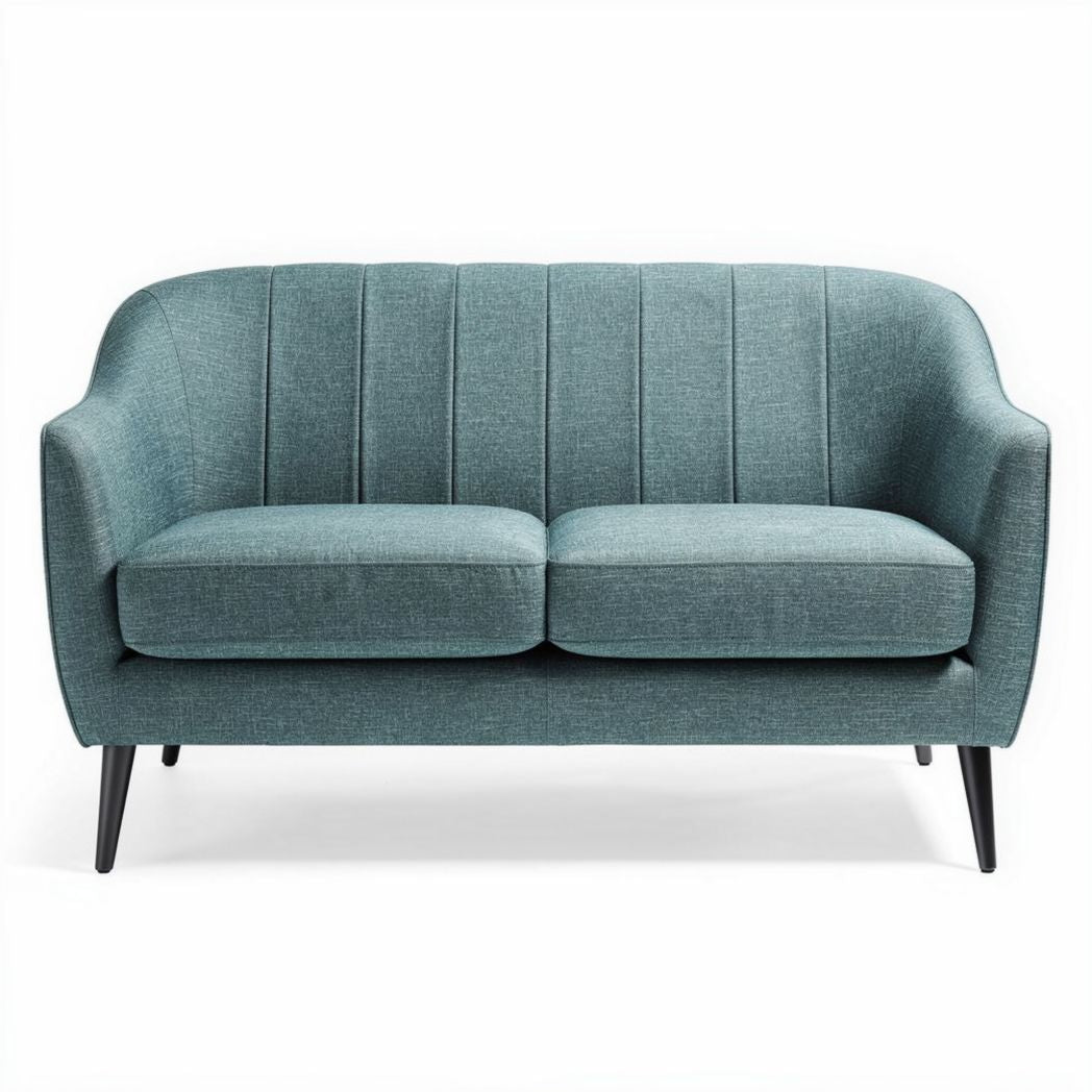 Canapé moderne en tissu bleu clair 180 x 80 x 85cm avec pieds en bois noir