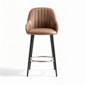 Tabouret de bar en simili cuir marron avec structure noire 40 x 40 x 100 cm