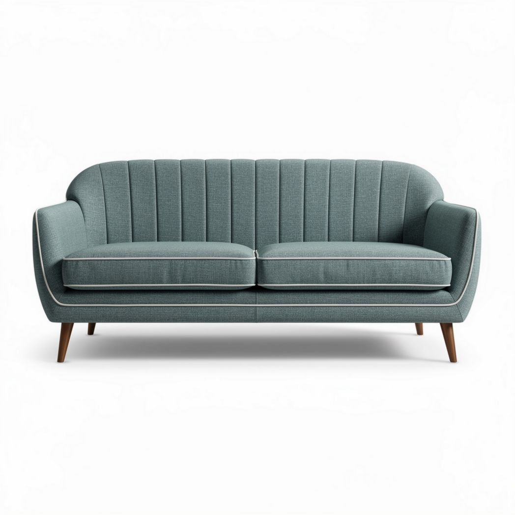 Canapé moderne en tissu vert avec coussins amovibles dimensions 180 x 85 x 75cm